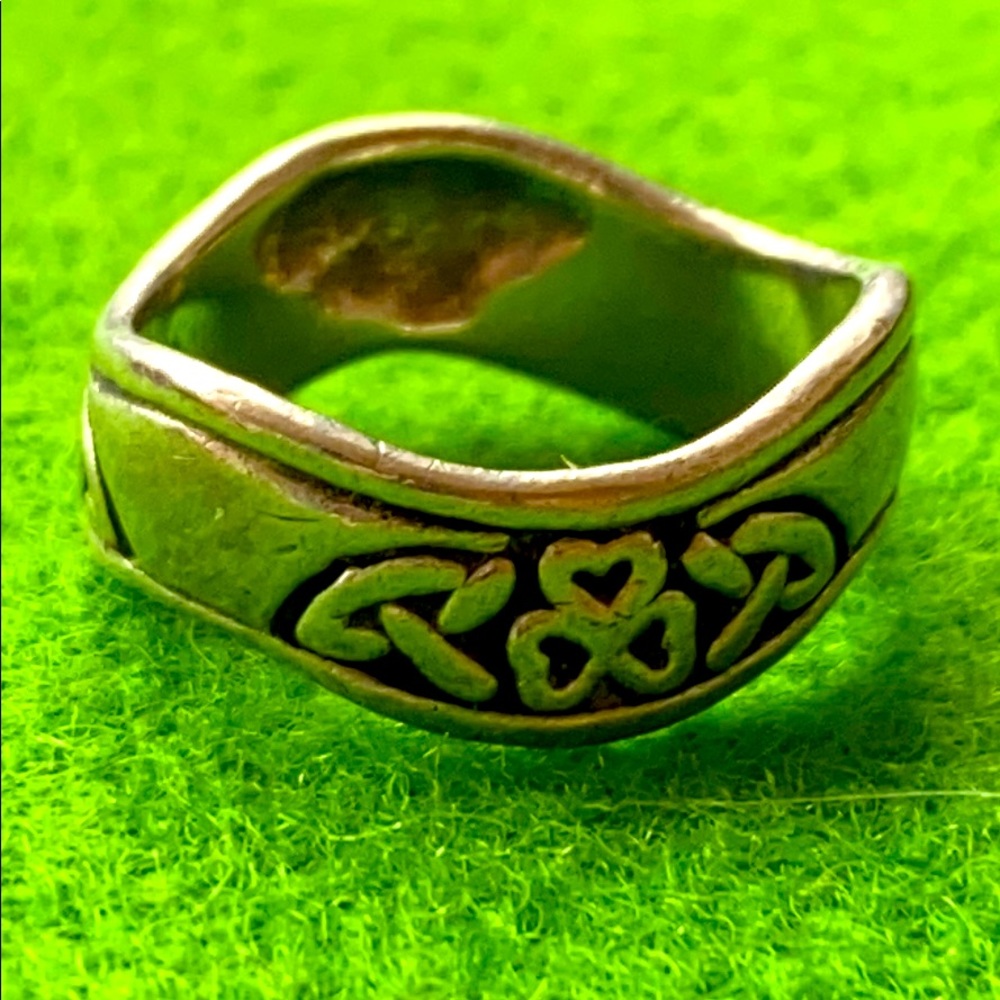 Peter Stone Sterling Silver Celtic Scalloped Ring - image 2